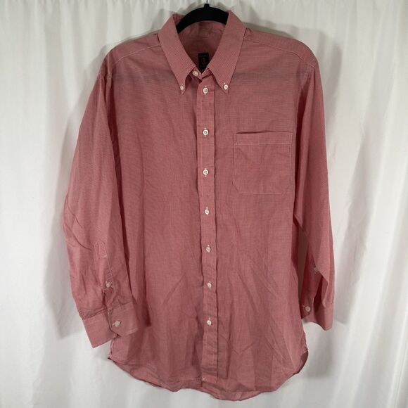 Robert Talbott Other - Robert Talbott Dress Shirt Large Red Plaid Button Up Long Sleeve 100% Cotton